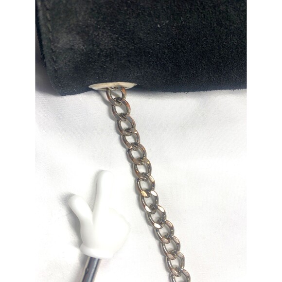 Brandy Melville Crossbody Shoulder Bag Black Suede leather Chain w/comfort strap - Picture 12 of 12
